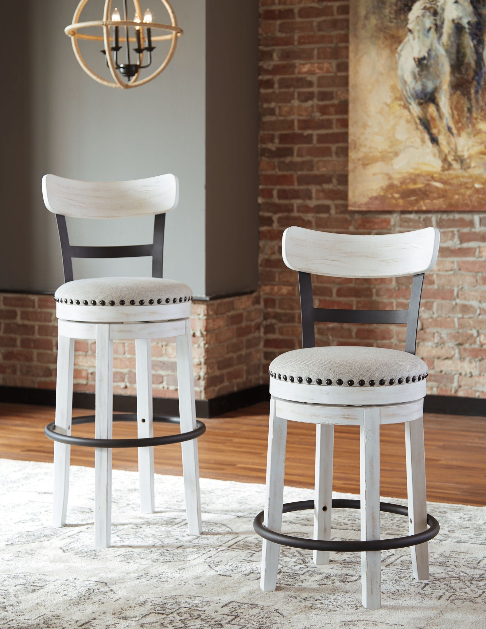 Valebeck - Full Back Swivel Stool - Hornell Furniture Outlet