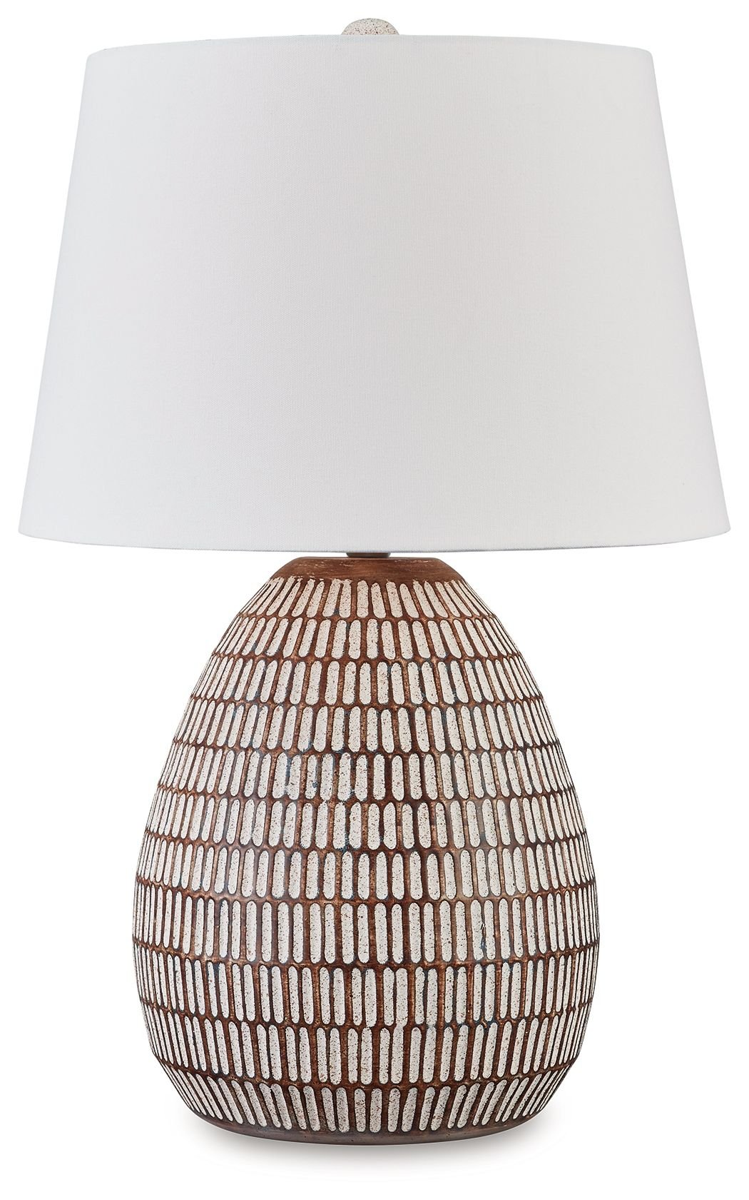 Darrich - Metal Table Lamp - Beige / White - Hornell Furniture Outlet