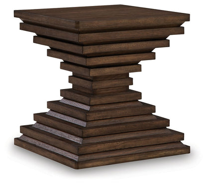Hannodream - Warm Brown - Square End Table - Hornell Furniture Outlet