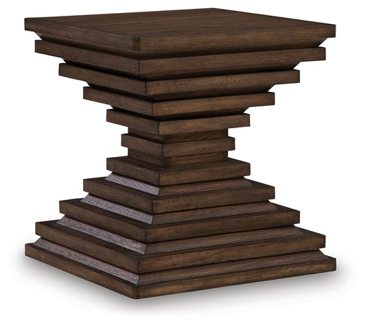 Hannodream - Warm Brown - Square End Table - Hornell Furniture Outlet