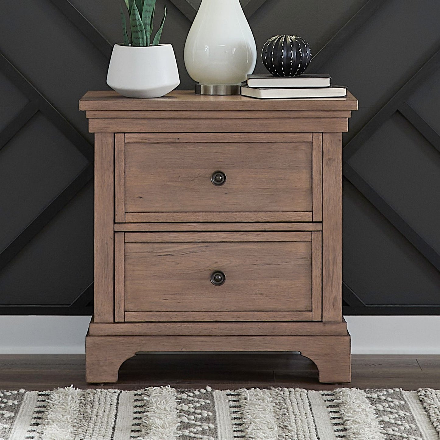 Haven Hills - Nightstand With Charging Station - Camel Beige - Hornell Furniture Outlet