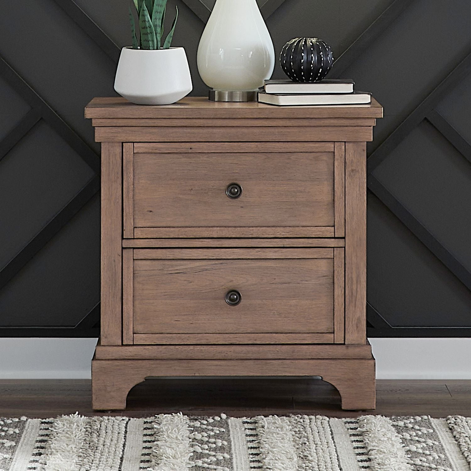 Haven Hills - Nightstand With Charging Station - Camel Beige - Hornell Furniture Outlet