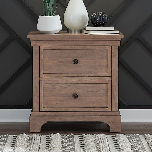 Haven Hills - Nightstand With Charging Station - Camel Beige - Hornell Furniture Outlet