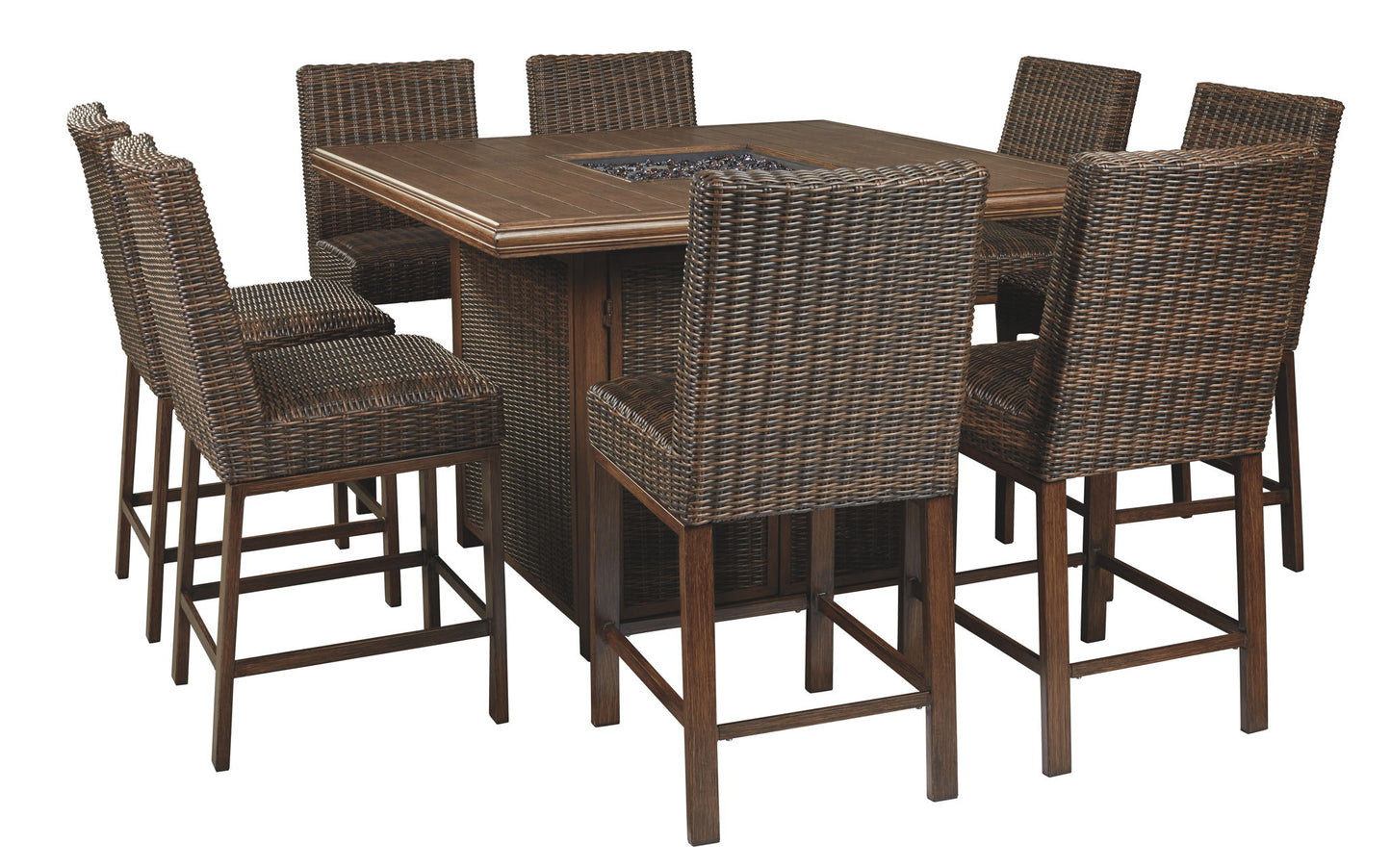 Paradise Trail - Medium Brown - Square Bar Table w/Fire Pit - Hornell Furniture Outlet