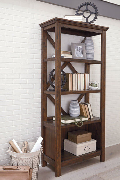 Baldridge - Rustic Brown - Large Bookcase - Hornell Furniture Outlet