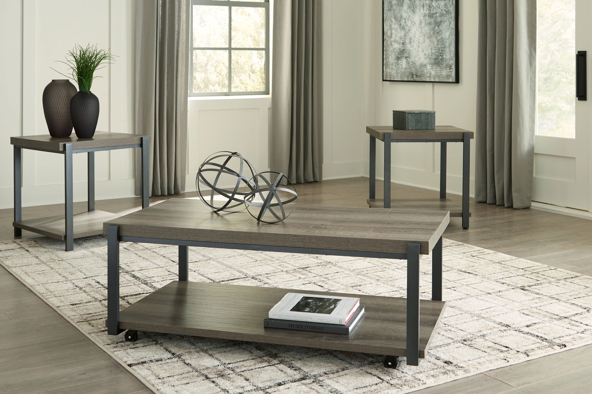 Wilmaden - Gray / Black - Occasional Table Set (Set of 3) - Hornell Furniture Outlet