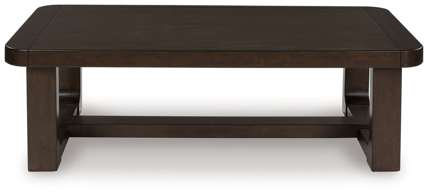 Breckington - Rectangular Cocktail Table - Dark Brown - Hornell Furniture Outlet
