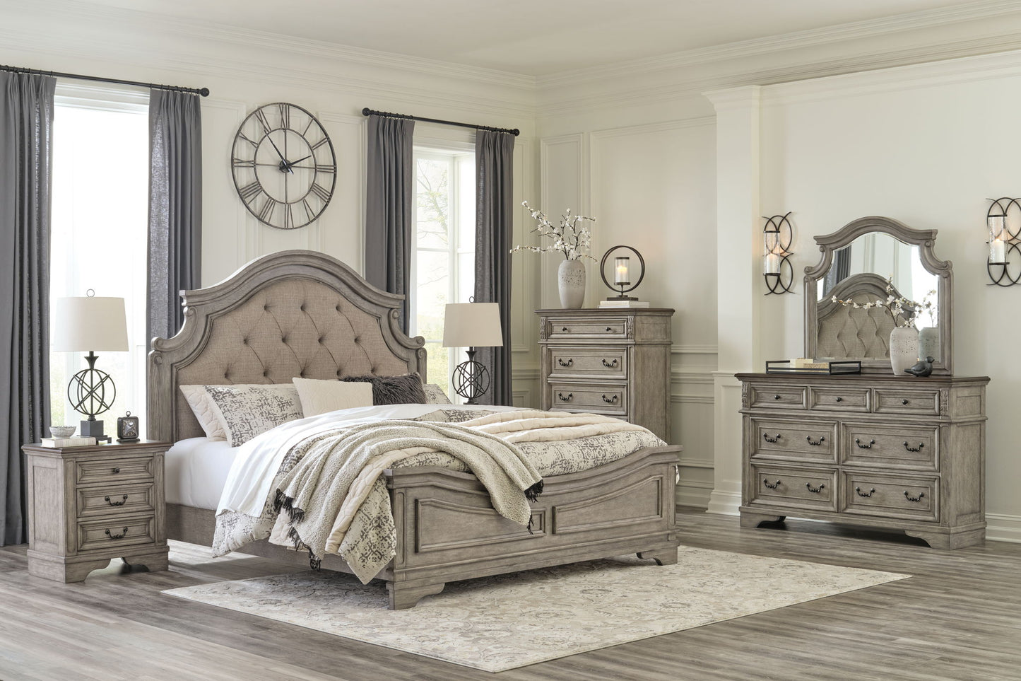 Lodenbay - Antique Gray - Dresser, Mirror - Hornell Furniture Outlet