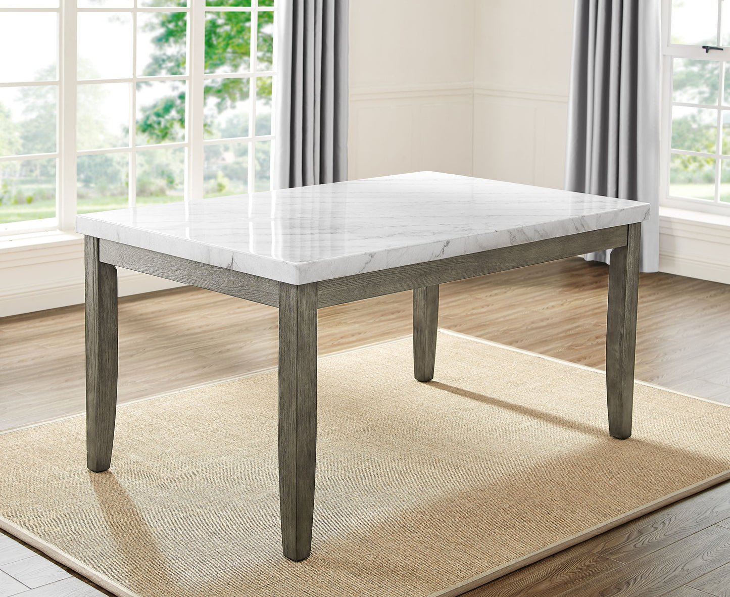 Emily - Guangxi White Marble Top - White - Hornell Furniture Outlet