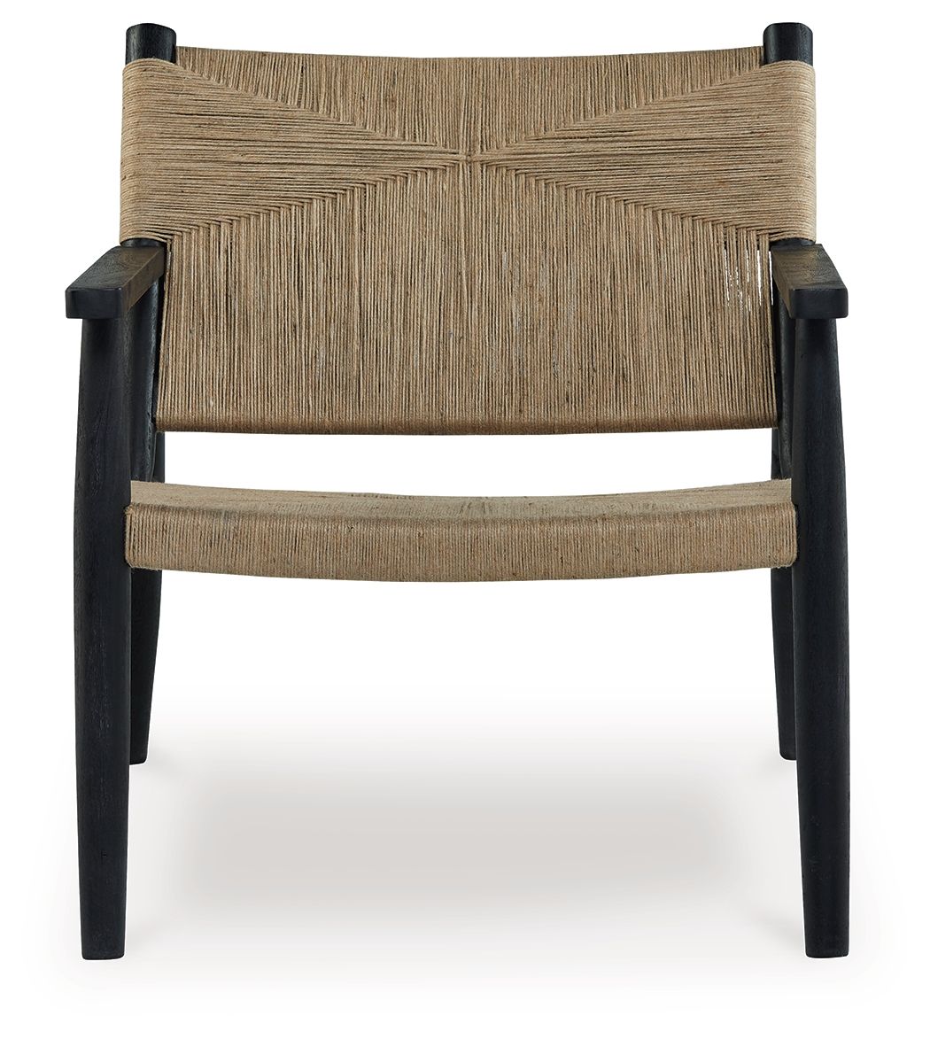 Halfmore - Black / Natural - Accent Chair - Hornell Furniture Outlet