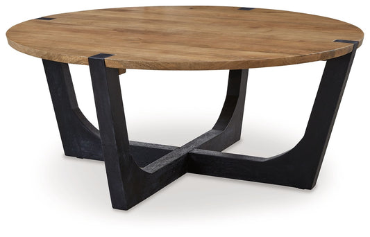 Hanneforth - Brown - Round Cocktail Table - Hornell Furniture Outlet