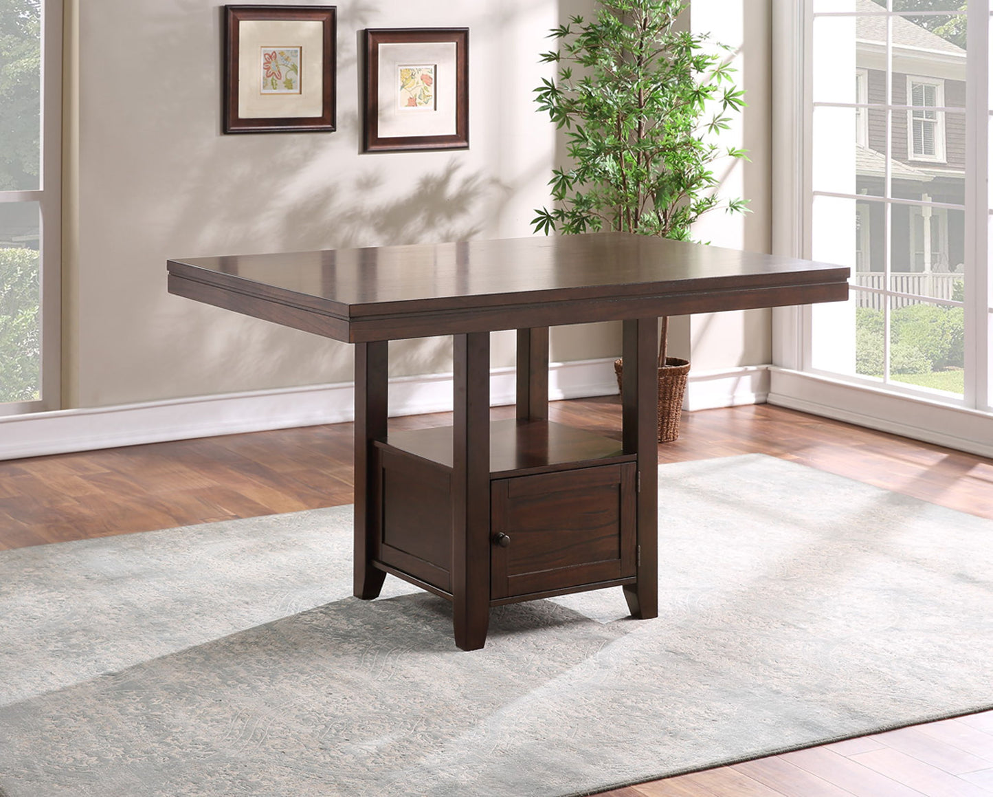 Yorktown - Counter Table - Dark Brown - Hornell Furniture Outlet