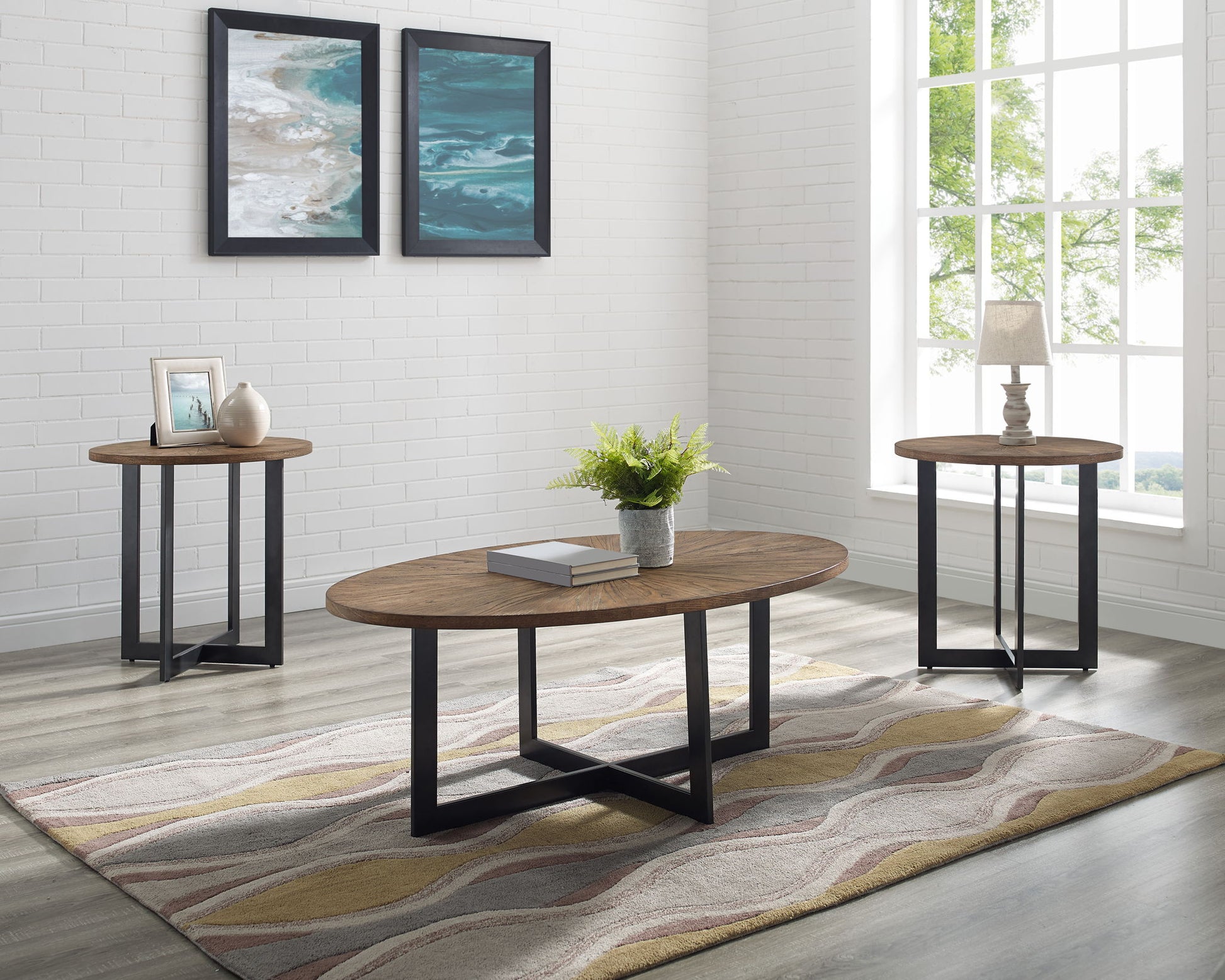 Colton - 3 Piece Table Set - Black - Hornell Furniture Outlet