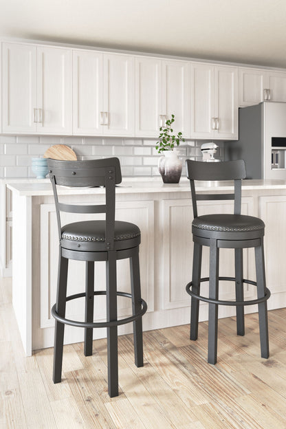 Valebeck - Tall Upholstered Swivel Barstool - Hornell Furniture Outlet