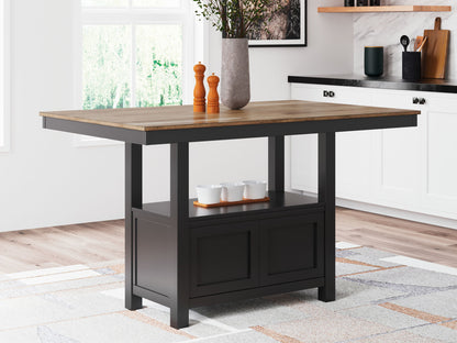 Wildenauer - Brown / Black - Rectangular Dining Room Counter Table - Hornell Furniture Outlet