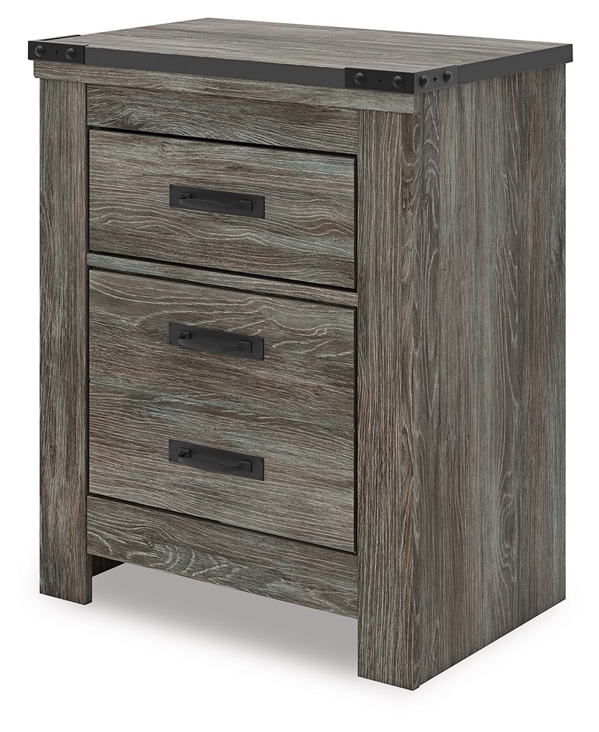Frandern - Gray - Two Drawer Night Stand - Hornell Furniture Outlet