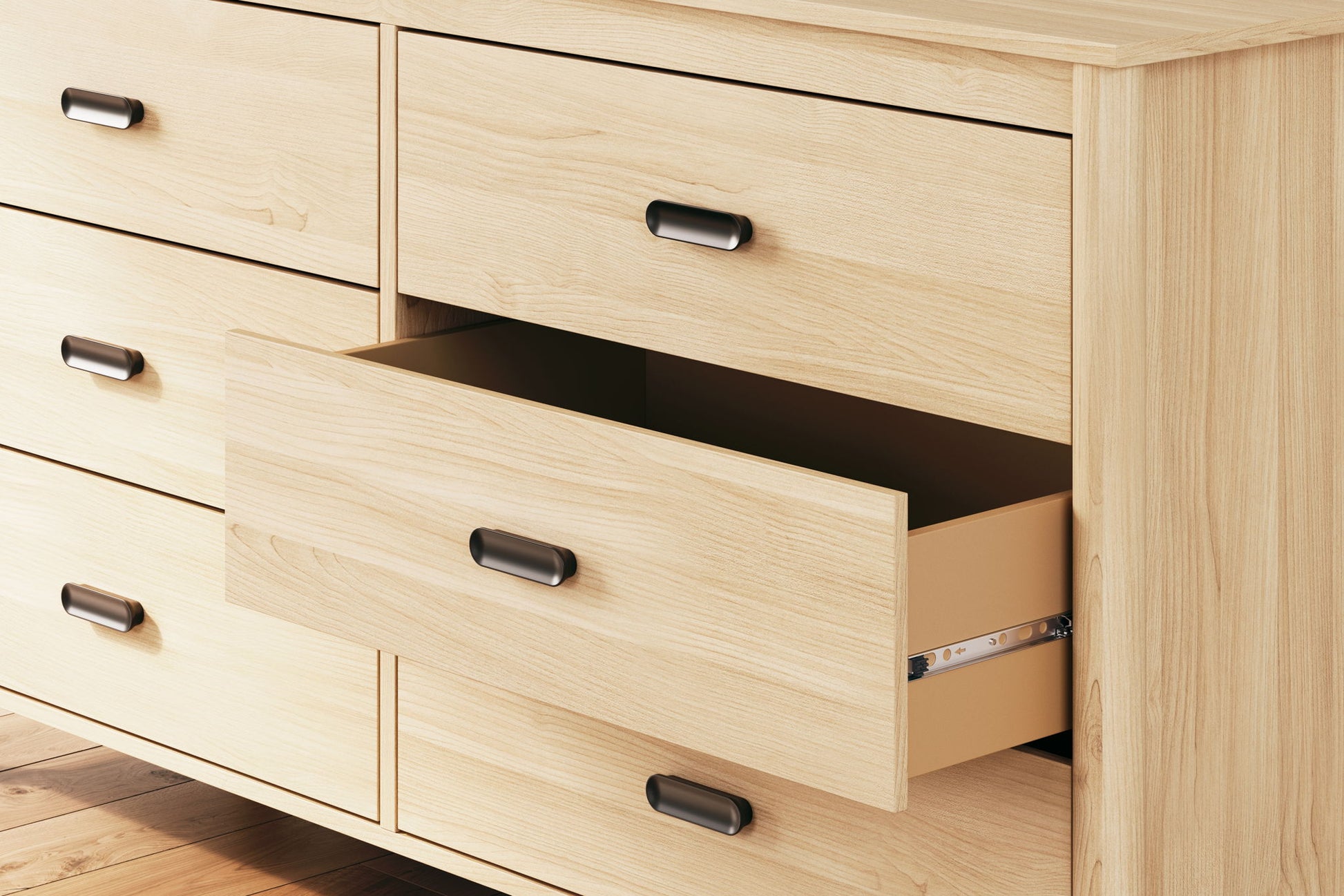 Cabinella - Tan - Six Drawer Dresser - Hornell Furniture Outlet