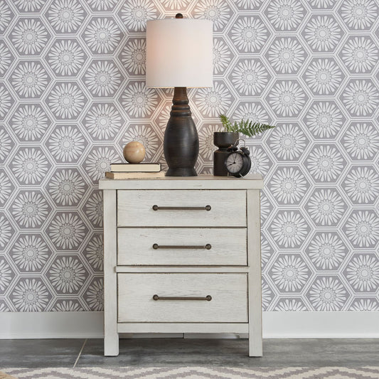Modern Farmhouse - 3 Drawer Night Stand - Hornell Furniture Outlet