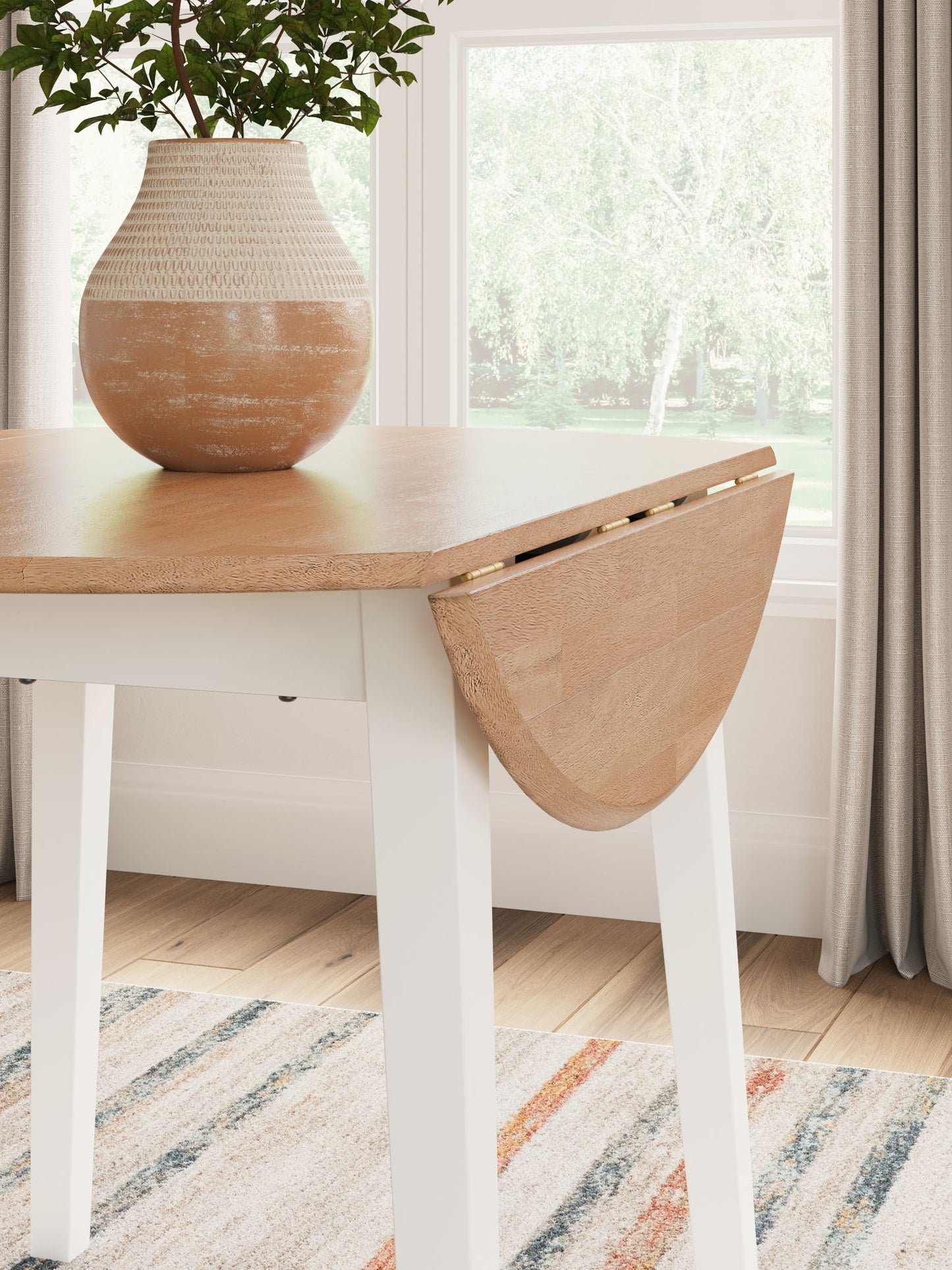 Gesthaven - Round Dining Room Drop Leaf Table - Hornell Furniture Outlet