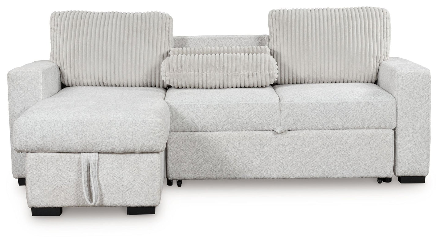 Wohlen - Alloy - 2 - Piece Sectional With Pop Up Sleeper And LAF Corner Chaise - Hornell Furniture Outlet
