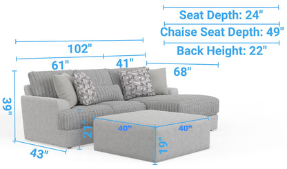 Titan - Sectional With Comfort Coil Seating, Cocktail Ottoman And Accent Pillows Included - Hornell Furniture Outlet