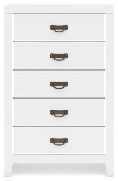 Binterglen - White - Five Drawer Chest - Hornell Furniture Outlet