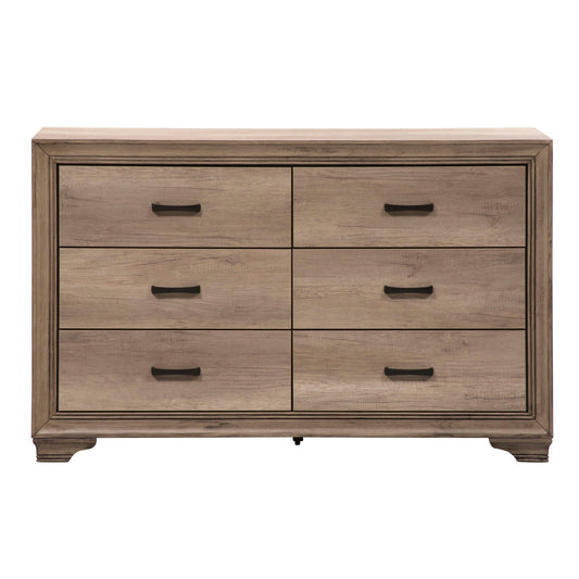 Sun Valley - 6 Drawer Dresser - Light Brown - Hornell Furniture Outlet