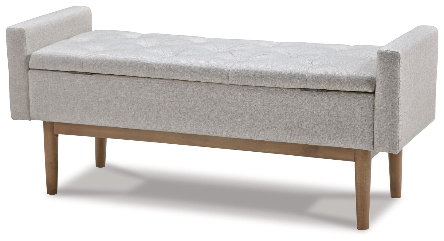 Briarson - Storage Bench - Beige / Brown - Hornell Furniture Outlet