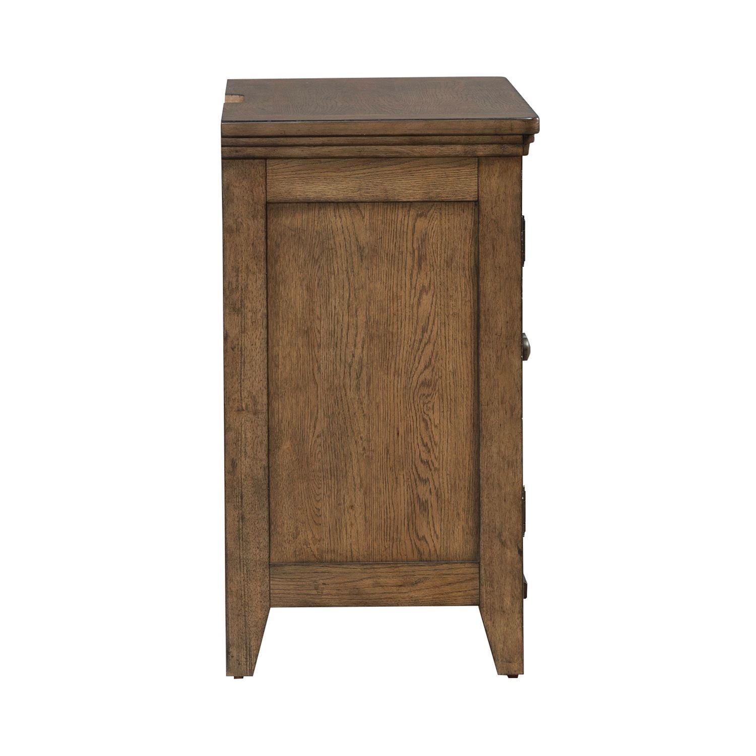 Carolina Park - 2 Door Bedside Chest With Charging Station - Brown - Hornell Furniture Outlet