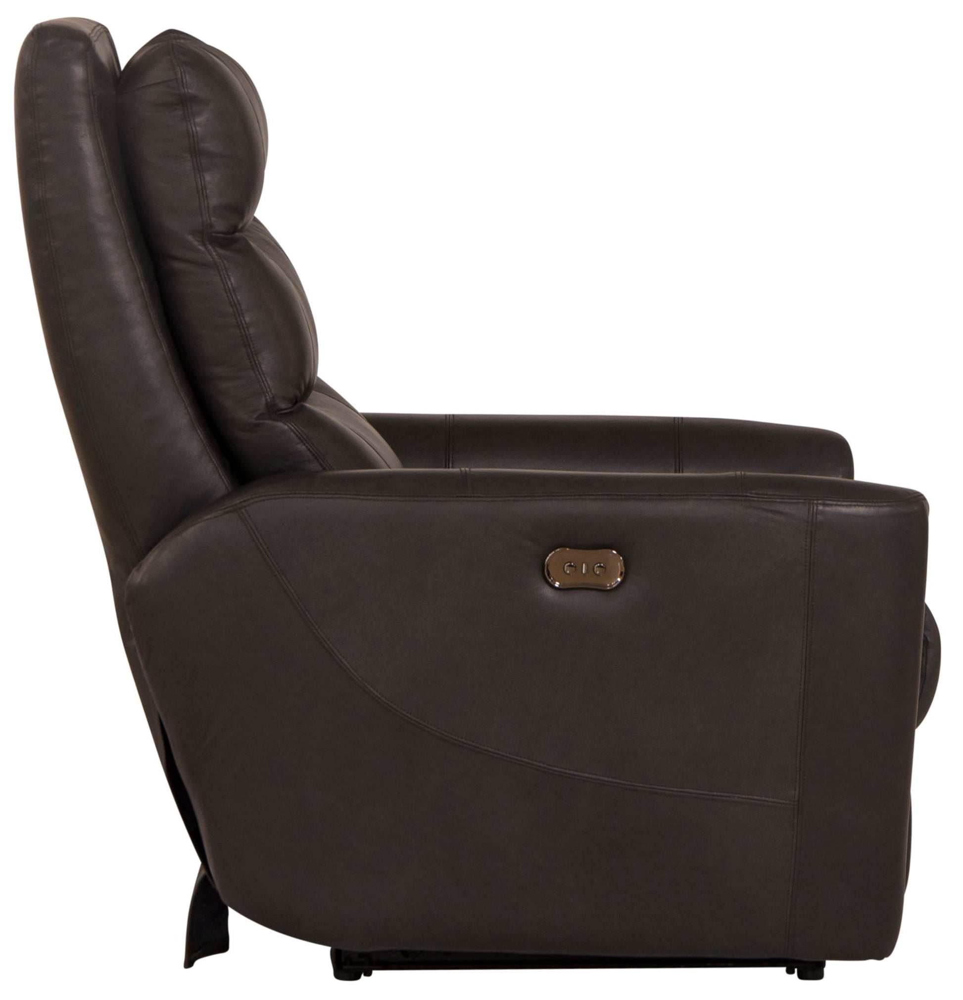 Bosa - Leather Power Recliner - Charcoal - Hornell Furniture Outlet