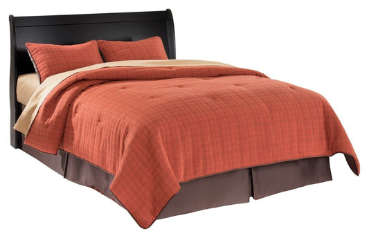 Huey Vineyard - Black - Queen Sleigh Headboard - Hornell Furniture Outlet