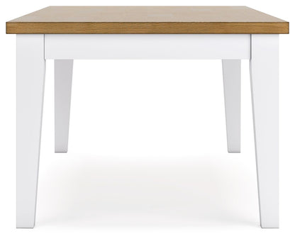 Ashbryn - White / Natural - Rectangular Dining Room Table - Hornell Furniture Outlet