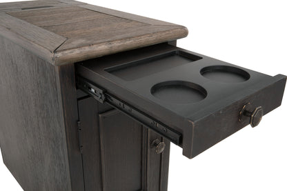 Tyler Creek - Chair Side End Table - Grayish Brown / Black - Hornell Furniture Outlet