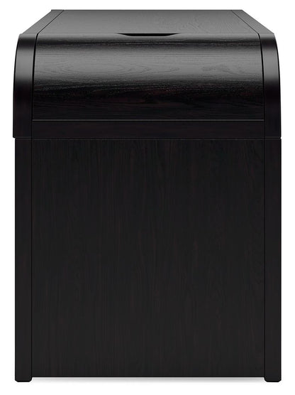 Rowanbeck - Black - Home Office Desk - Hornell Furniture Outlet