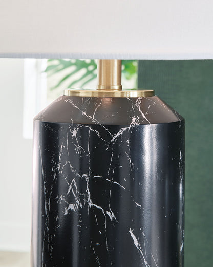 Hanzila - Poly Table Lamp - Black / Gold Finish - Hornell Furniture Outlet