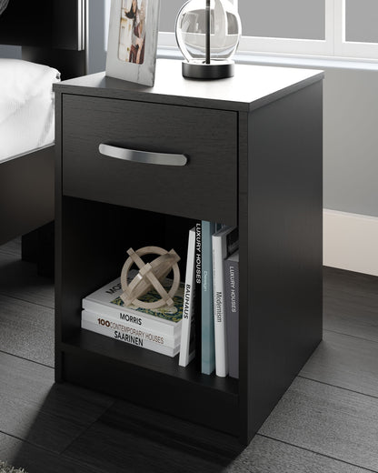 Finch - One Drawer Night Stand - Black - Hornell Furniture Outlet