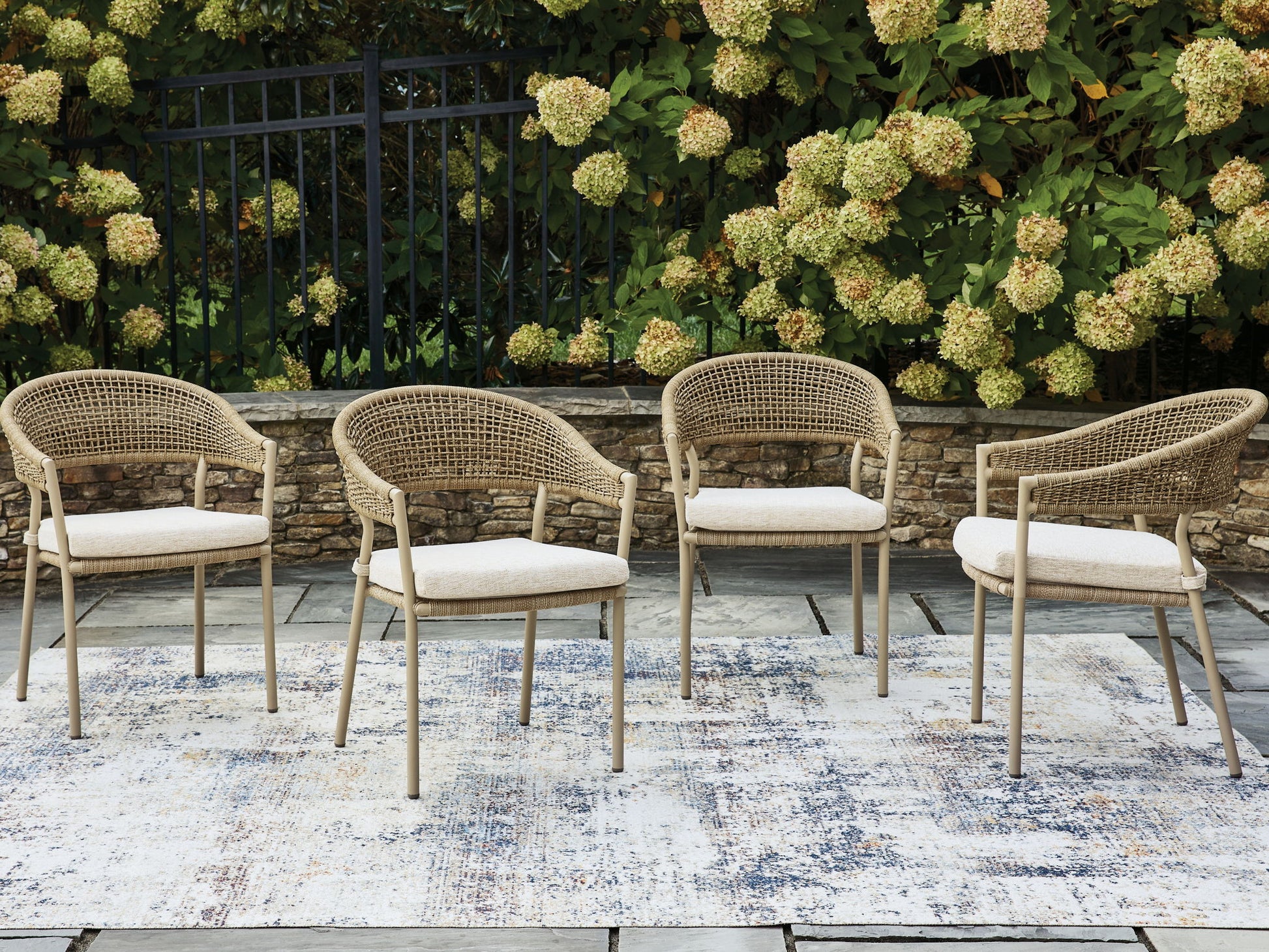 Orchard Beach - Arm Chair With Cushion (Set of 4) - Beige - Hornell Furniture Outlet