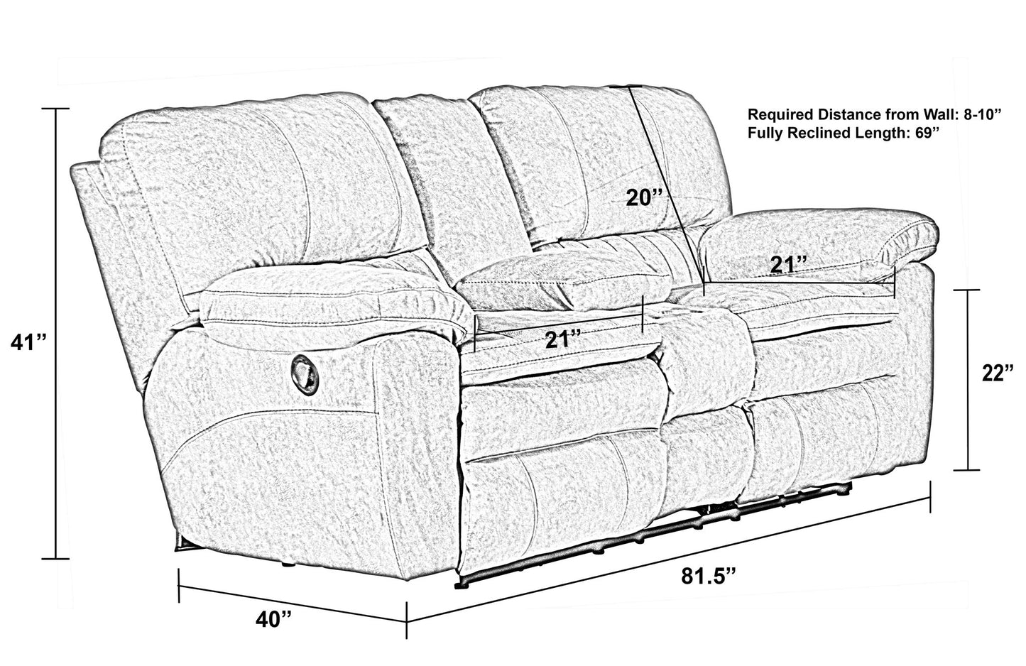 Reyes - Lay Flat Reclining Console Loveseat With Storage & Cupholders - Hornell Furniture Outlet