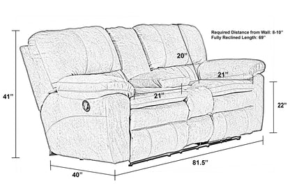 Reyes - Lay Flat Reclining Console Loveseat With Storage & Cupholders - Hornell Furniture Outlet