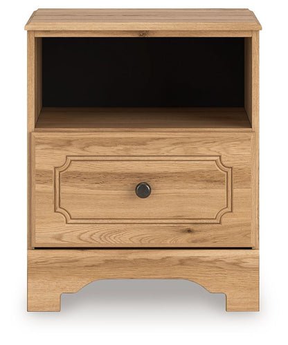 Aleaport - Warm Brown - One Drawer Night Stand - Hornell Furniture Outlet