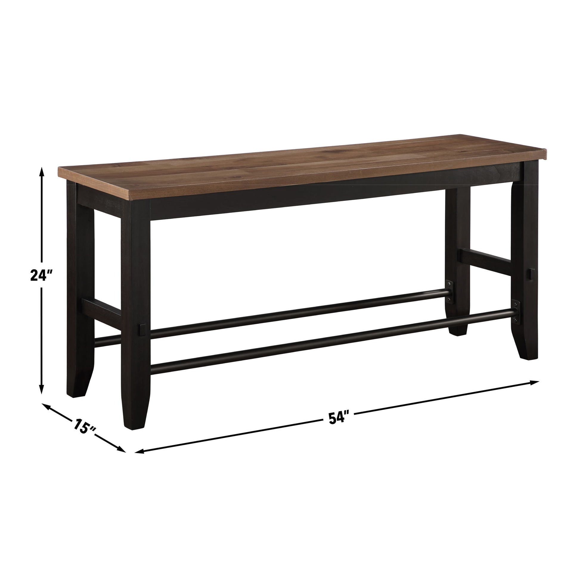 Bermuda - Counter Bench - Black - Hornell Furniture Outlet