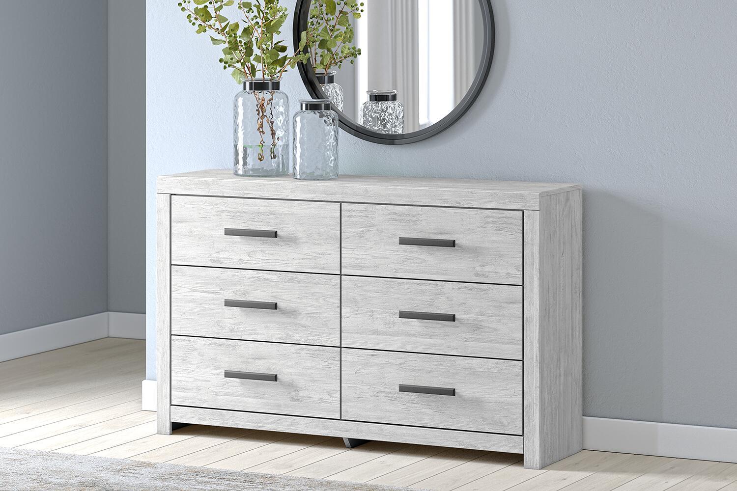 Cayboni - Six Drawer Dresser - Whitewash - Hornell Furniture Outlet