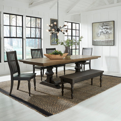 Harvest Home - Trestle Table Set - Hornell Furniture Outlet