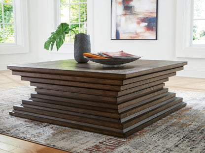 Hannodream - Warm Brown - Square Cocktail Table - Hornell Furniture Outlet