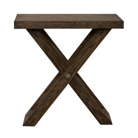 Crossroads - Chair Side Table - Dark Brown - Hornell Furniture Outlet