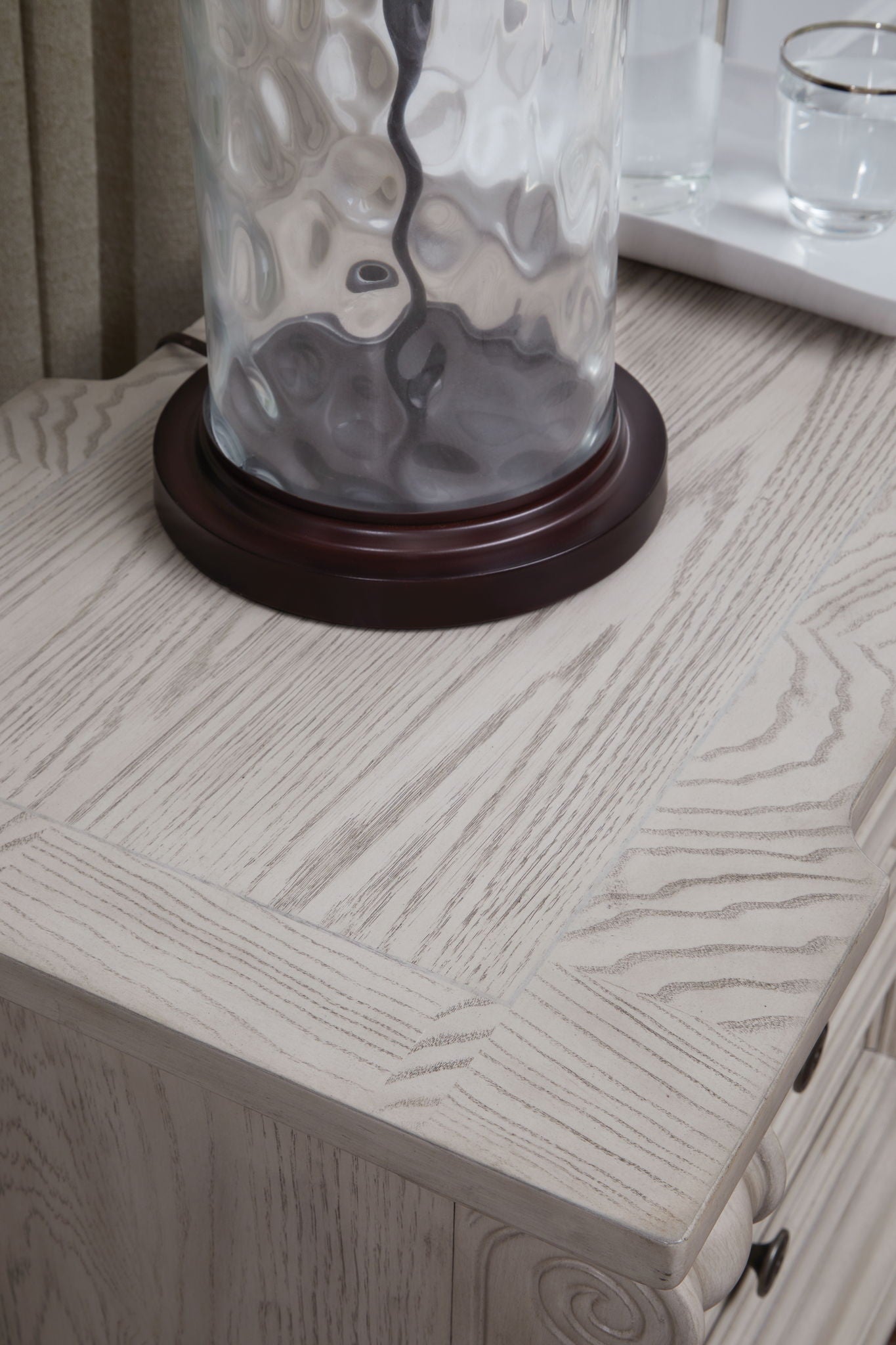 Bruchandi - Antique White - Three Drawer Night Stand - Hornell Furniture Outlet