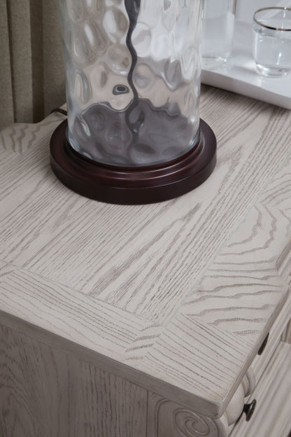 Bruchandi - Antique White - Three Drawer Night Stand - Hornell Furniture Outlet