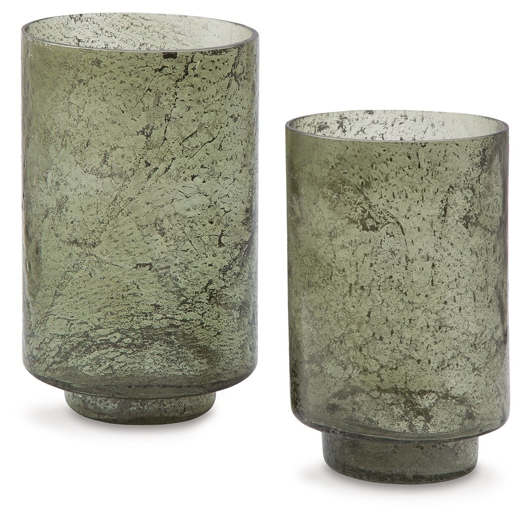 Clarkton - Green - Candle Holder Set (Set of 2) - Hornell Furniture Outlet