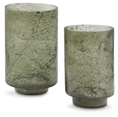 Clarkton - Green - Candle Holder Set (Set of 2) - Hornell Furniture Outlet