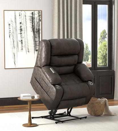 Tucker - Power Lift Recliner With Heat & Massage - Steel - Hornell Furniture Outlet
